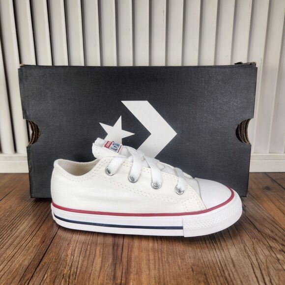 Converse Chuck Taylor All Star Infant Size 9 Optical White Canvas Shoes 7J256 - Picture 1 of 11